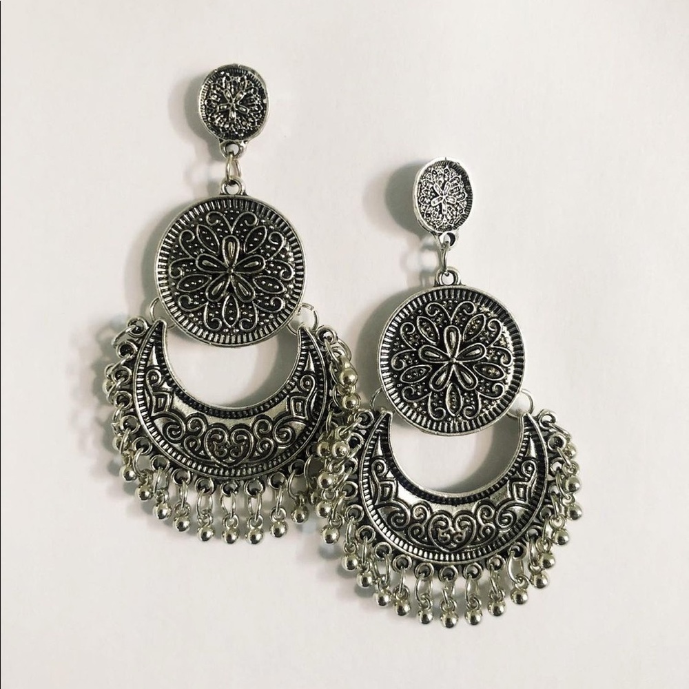 New silver earrings